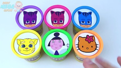 Descargar video: PJ MASKS Cups Play Doh Clay Learn Colors in English Toys Hello Kitty TMNT Monster Pluto th