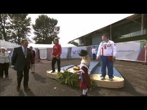 Women's shot put F37 | Victory Ceremony | 2014 IPC Athletics European Championships Swansea