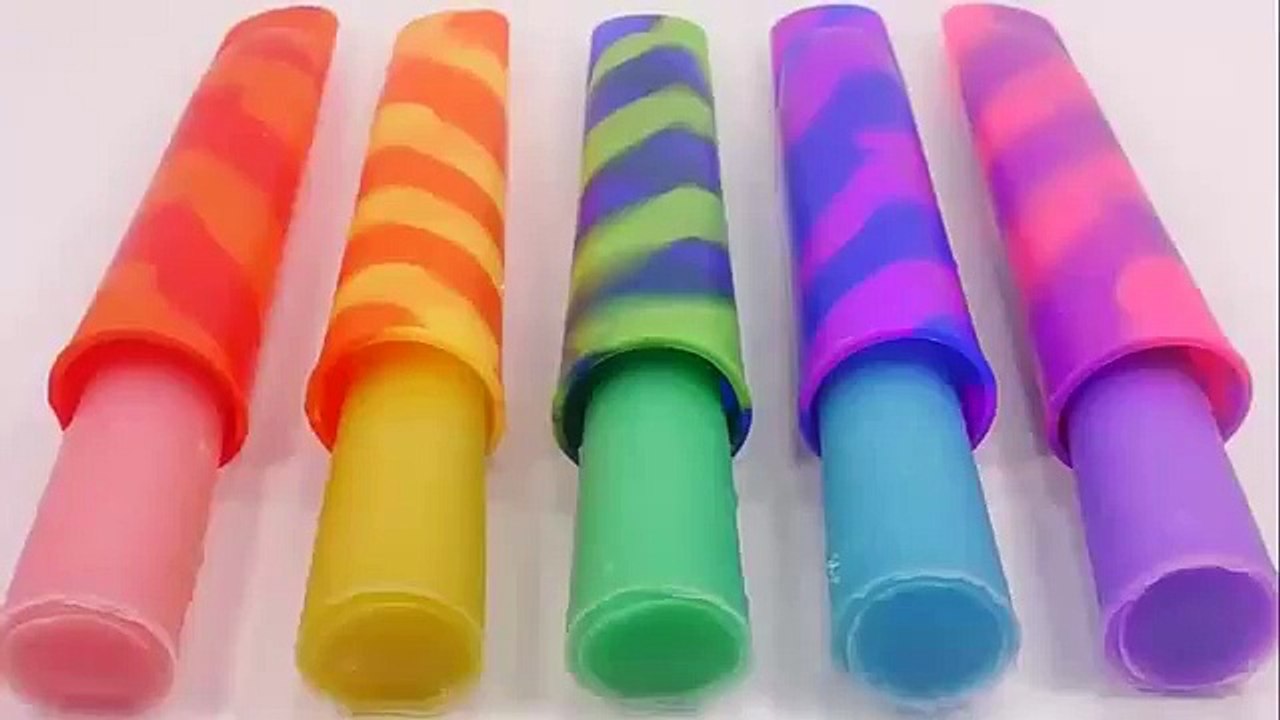 DIY Cómo Hacer que los Colores de Yogur de Leche Helado de Aprender los Colores del arco iris Limo de Espuma de Arcilla