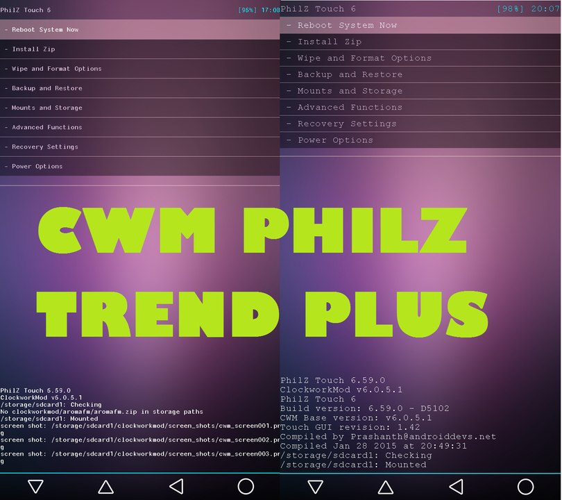 Recovery CWM Philz samsung galaxy trend plus gt s7580L