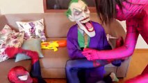 FROZEN ELSA vs JOKER! Spiderman Got HURT! Nail in FOOT! w/ Superman kiss Elsa Superheroes Real Life