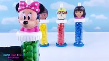 Learn Colors Good to Grow Doc McStuffins Dora Minnie Mouse and Rubble M&Ms Candy Toy Surprises