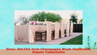 ShinyBeauty 60inx102in Sequin Tablecloth For WeddingParty Champagne Blush 213e258c