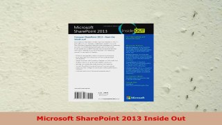READ ONLINE  Microsoft SharePoint 2013 Inside Out