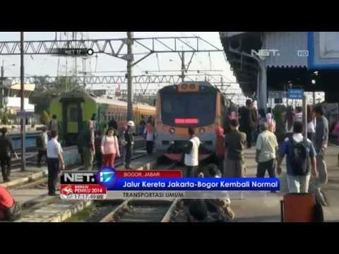 NET17 - Jalur Kereta Komuter Jakarta Bogor kembali normal setelah rel kereta patah di Kebonpedes