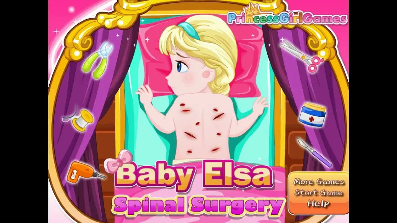 ღ Bebé Elsa Cirugía de la Columna vertebral del Bebé Elsa Espinal, Cirugía Congelado Juegos Para Jugar