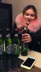 Elle boit 8 bières en 2 minutes !