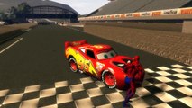 CARS : SpiderMan drive a BLACK MCQUEEN CARS! Spider Nursery Rhymes (Songs for Kids Compila