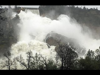 Barrage of Water Rushes Down Oroville Spillway as Authorities Continue Repairs