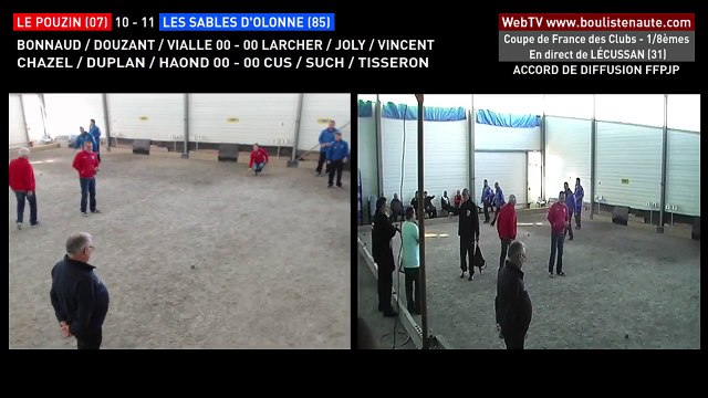 Coupe de France des Clubs de pétanque à LECUSSAN : les triplettes Le Pouzin VS Les Sables d'Olonne