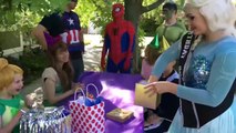 Spider-man & Frozen Elsa Eat Giant Donut vs Joker Funny Prank Deadpool Batman Superhero Co