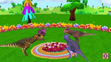 Color Dinosaurs Vs Mammoth Finger Family | Dinosaur Cartoons for Children | Dinosaur Fight