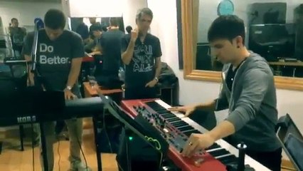 Ensayo con Mikel Erentxun y Christian Meier al piano