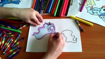 mi pequeño pony para colorear libro : Cómo el color de la princesa luna , mlp , páginas para colorear para los niños