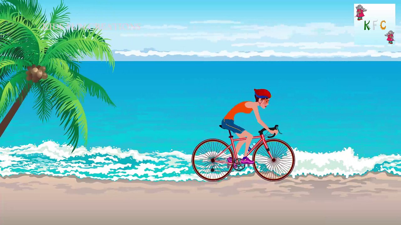 Cycle Riding Animated Video for Kids LOOP