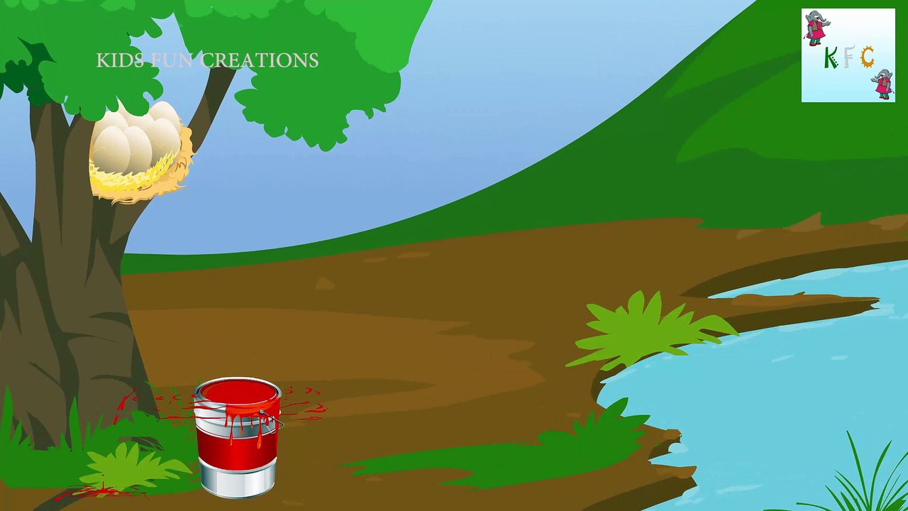 Eggs folling on the Nest to colour | Animated video.