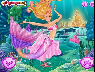 ❀ De la muñeca barbie de dibujos animados del Vídeo con las muñecas de sirena de juguetes para niñas Barbie Mermaid