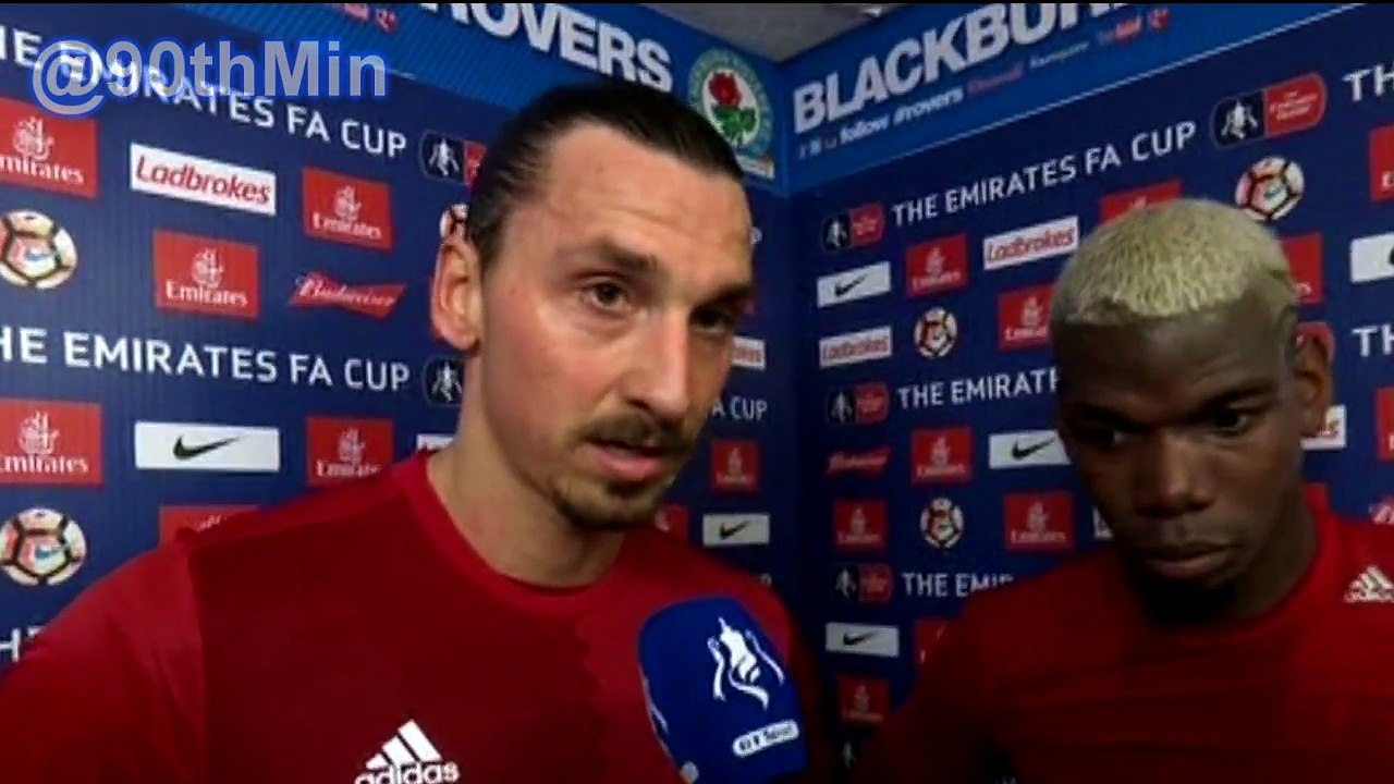 Manchester United 2-1 Blackburn - Zlatan Ibrahimovic & Paul Pogba Interview