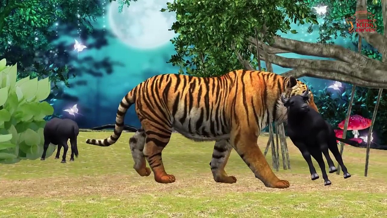 Funny Animals Cartoons Compilation - Spiderman Dinosaur Finger Family Nursery Rhymes Bull