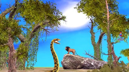 Lion Attack Python Mega Fight - Lion Vs Python Fighting Video For Children 3D Animated