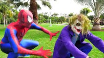 Spiderman & Frozen Elsa vs Joker - Spiderman Birthday Party Funny Superhero Movie In real