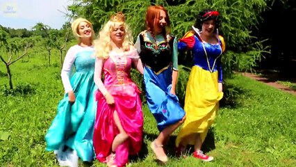 Frozen Elsa DANCING with Disney Princess Ariel, Rapunzel, Belle! w/ Spiderman, Pink Spider