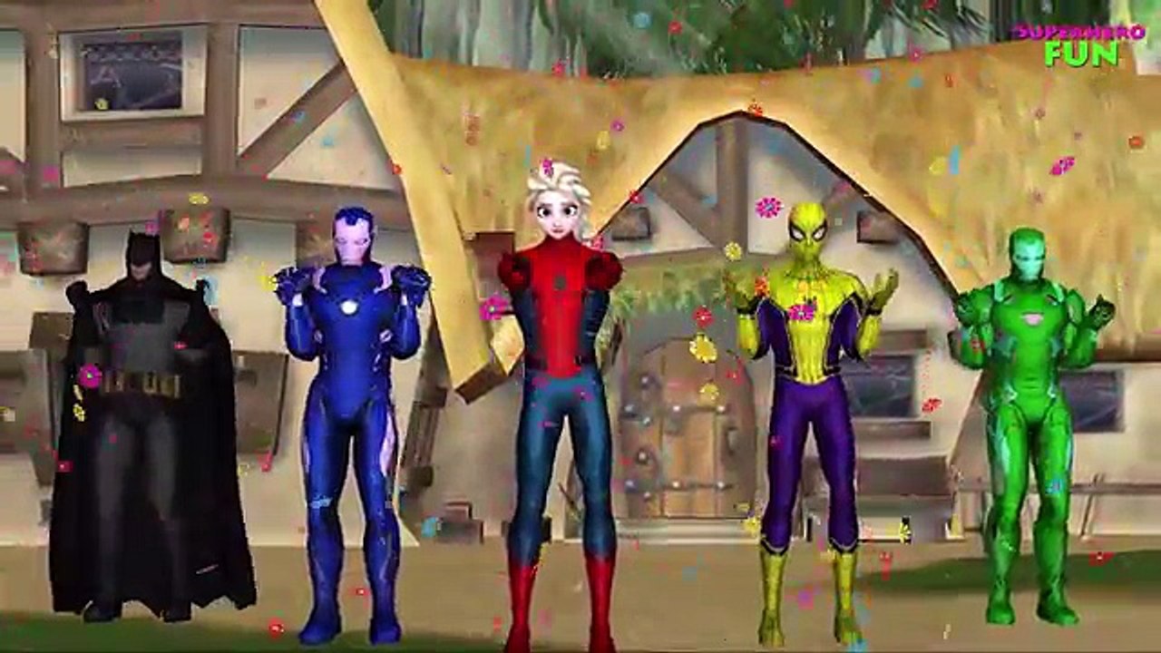 Finger Family Song Frozen Elsa Spiderman Nursery Rhymes for Kids Baby Song | The Surprise