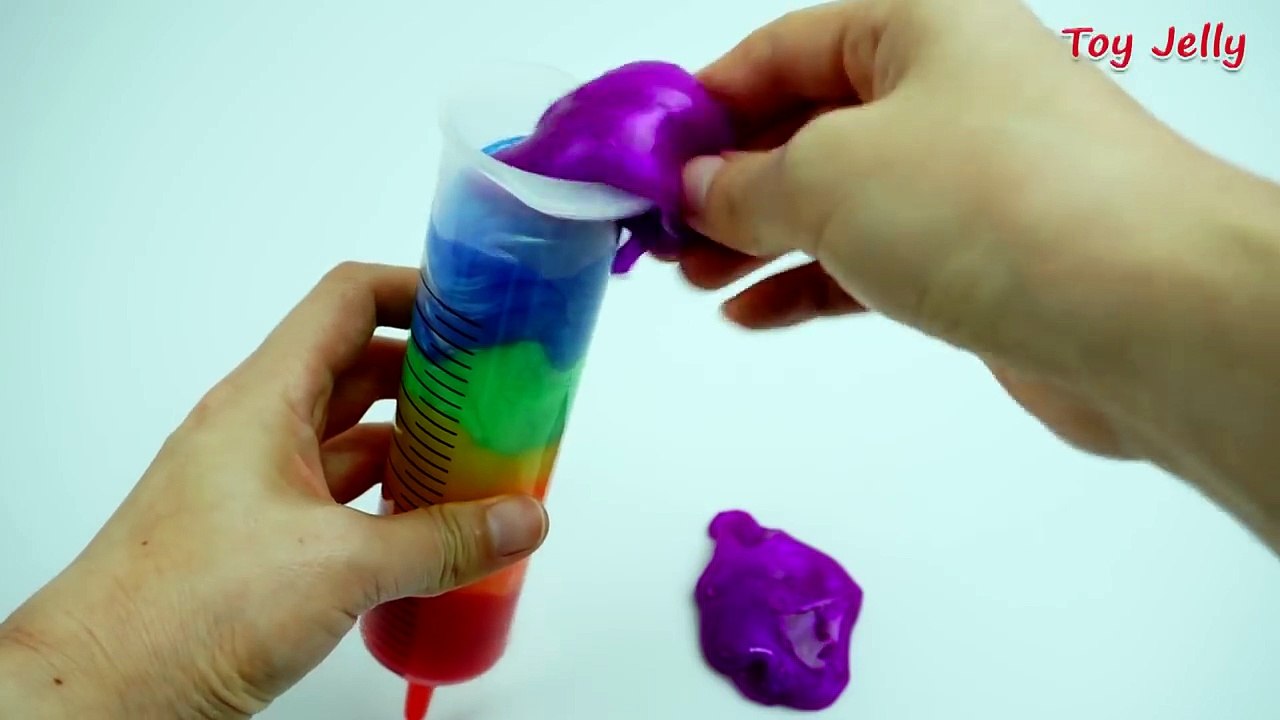 Cómo Hacer Colores ORBEEZ! El gigante de Syringer Juguete Jelly monster y Aprender los Colores Con Limo Arcilla
