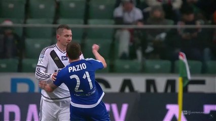 Adam Pazio Red Card For Punching Opponent vs Legia Warszawa