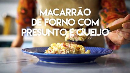 Macarrão de Forno com Presunto e Queijo