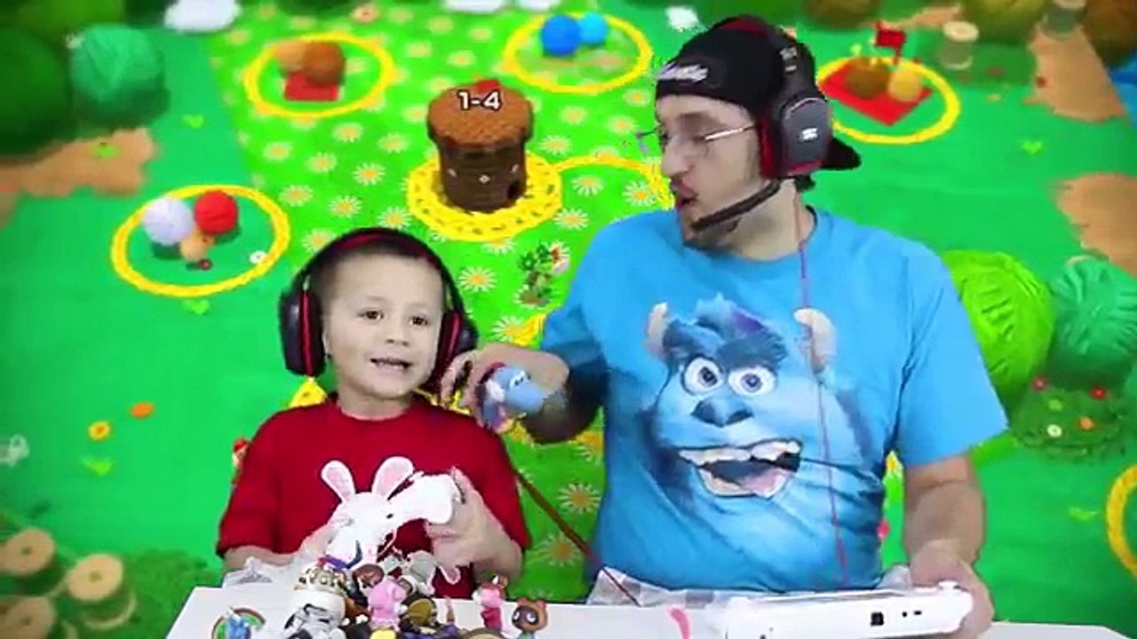 Dad & Chase play YOSHIS WOOLY WORLD #3: No Pokemon Animals can Cross! (More FGTEEV Amiibo