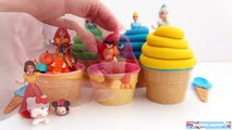 Play Doh Ice Cream Surprise Toys Disney Princess Finger Family Learn Colors RainbowLearning