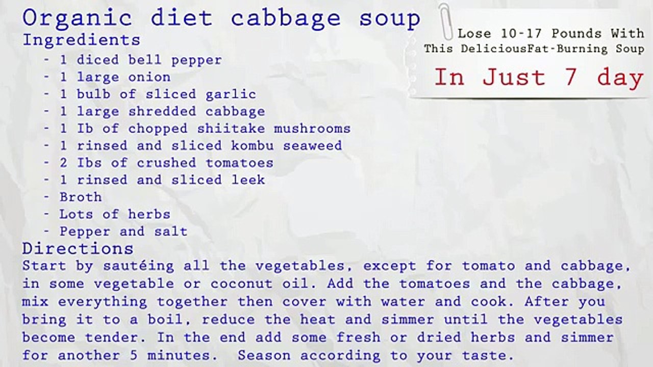 Lose 10-17 Pounds With This Delicious Fat-Burning Soup In 7 days