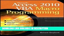 BEST PDF Microsoft Access 2010 VBA Macro Programming [DOWNLOAD] ONLINE
