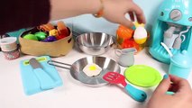 Deluxe Slice and Play Food Set Play Doh Fried Eggs Cooking Set Toy Kitchen Cutting Fruits Toy Food