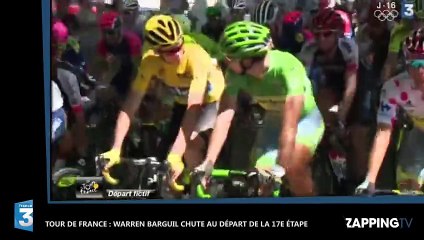 Tour de France 2016  - Warren Barguil fait une chute au départ de la 17e étape (Vidéo)