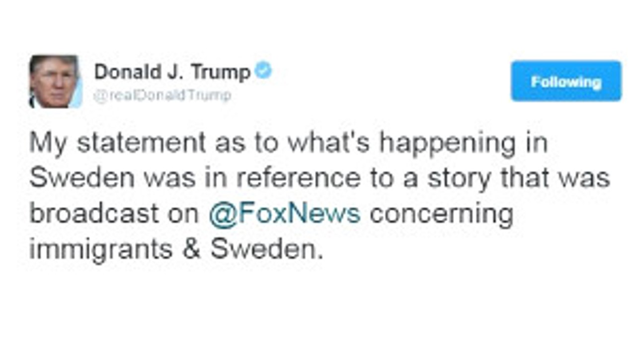 Trump İsveç'in Açıklama Talebini Twitter'dan Yanıtladı