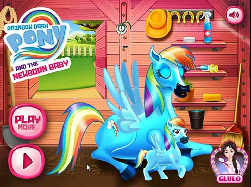 Маленькая пони Дэш рожает малыша (Rainbow Dash And The New Born Baby)