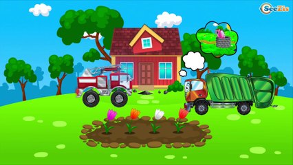 The Fire Truck and Racing Cars - Dangerous Pit - Cars cartoons for Children. Episode 61