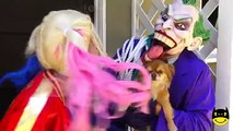 Congelados Elsa SECUESTRADO por Joker w Spiderman Malas de Muñeca de Anna Coche Asustar a los Superhéroes de la Diversión