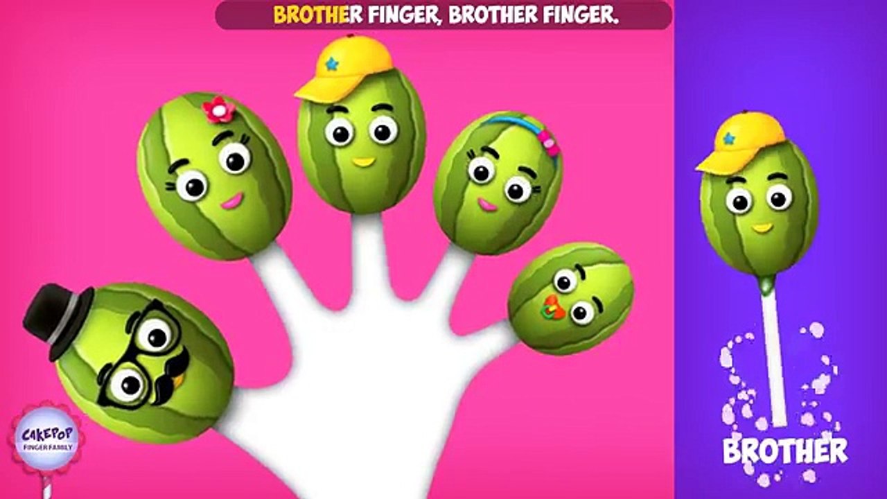 The Finger Family Watermelon Family Nursery Rhyme | Cake Pop Finger Family Songs