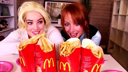 Spiderman & Frozen Elsa McDONALDS CHALLENGE! w_ Joker Anna Baby Elsa Superman Catwoman Superhero Fun-7e