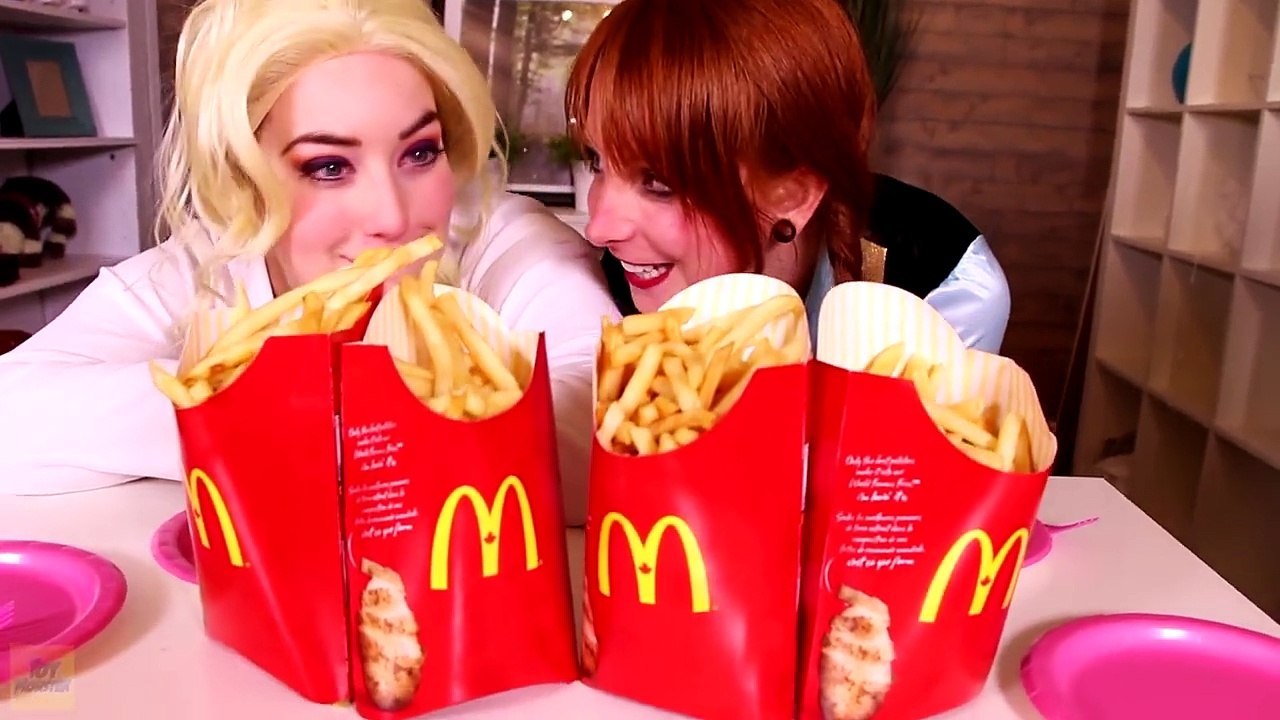 Spiderman & Frozen Elsa McDONALDS CHALLENGE! w_ Joker Anna Baby Elsa Superman Catwoman Superhero Fun-7ezt8O