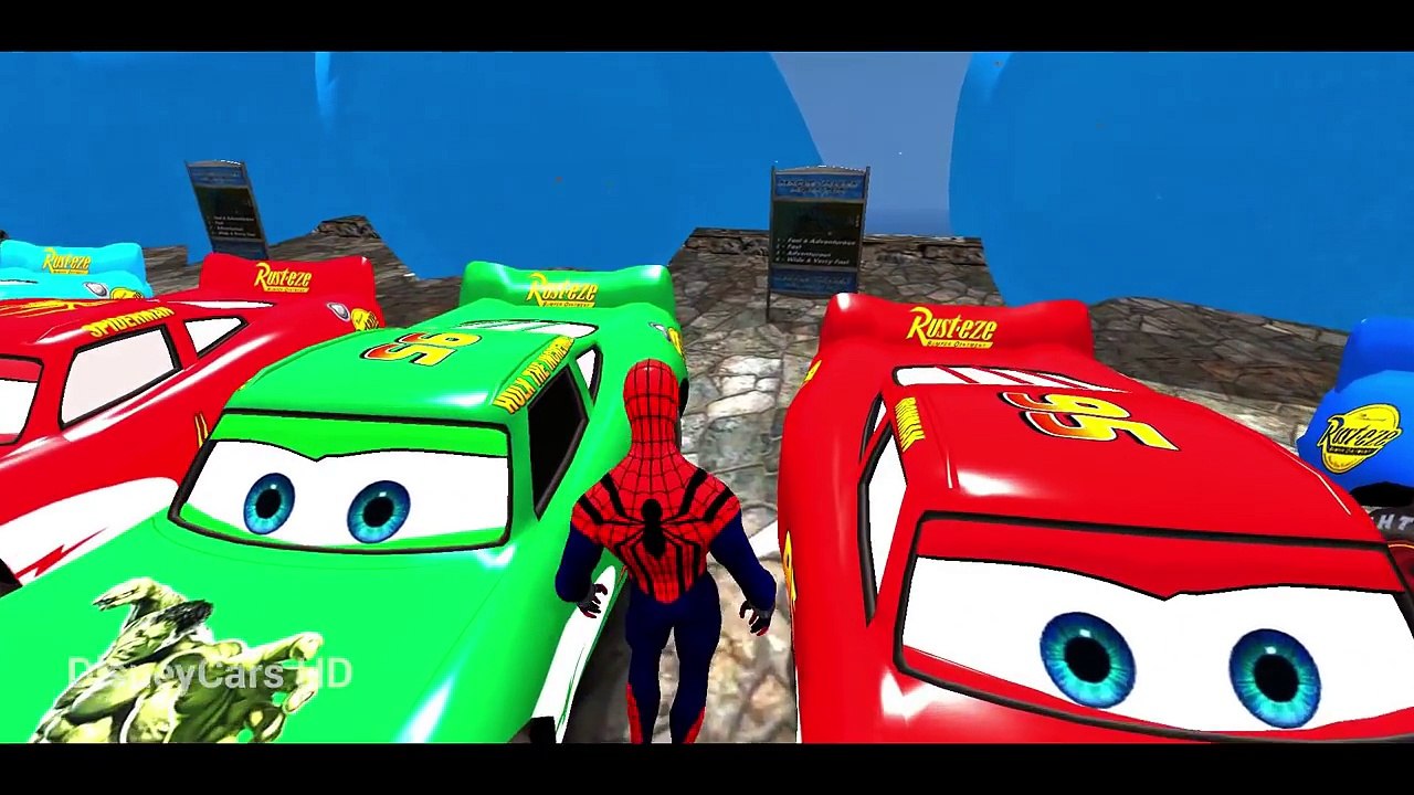 SPIDERMAN : Amazing Spider man Lightning McQueen ! Disney Cars for Kids Nursery Rhymes Son