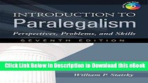 eBook Free Introduction to Paralegalism: Perspectives, Problems and Skills (Book Only) Free