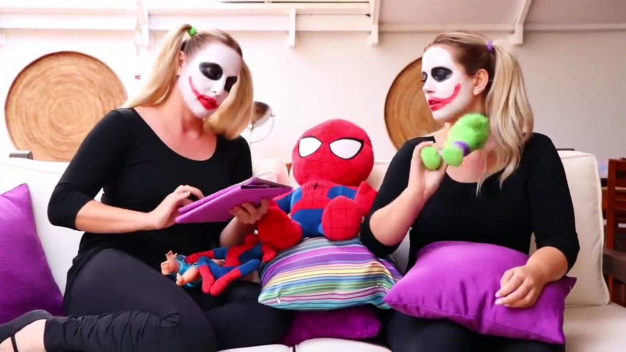Joker Girl vs Joker Girl Twins PEPPER ON KINDER SURPRISE EGGS PRANK! - Real Life Superheroes