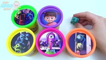 Чашки сюрприз игрушки играть doh пластилин учим цвета на английском Коллекция монстров Дисней Пиксар