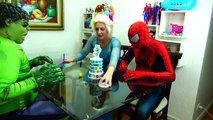Spiderman Cooking Big Mac with Frozen Elsa & Hulk - Fun Superheroes Movie In Real Life-XYBwSaQ5