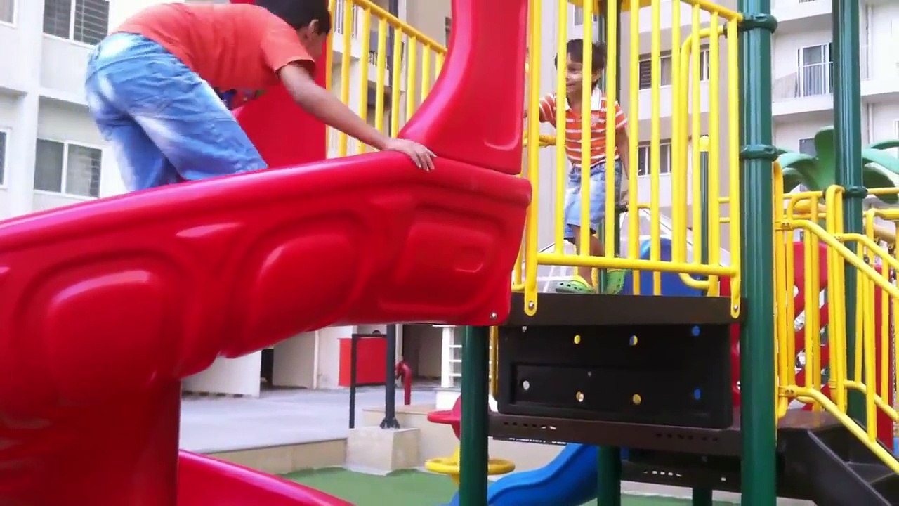 Children Playing In The Park With Roundabouts, Swing, Slide, SeeSaw by Choo Choo Trains Toddlers