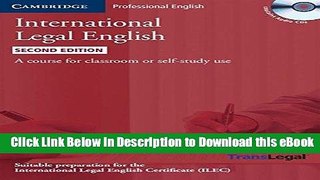 eBook Free International Legal English Student s Book with Audio CDs (3): A Course for Classroom